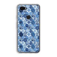 Blauw motief: Google Pixel 3a Transparant Hoesje