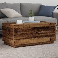 Salontafel met LED-verlichting 90x50x40 cm oud houtkleurig