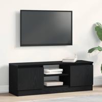 Tv-meubel 102x30x36 cm spaanplaat zwart eikenkleurig