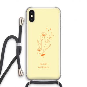 No rain no flowers: iPhone X Transparant Hoesje met koord