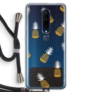 Ananasjes: OnePlus 7 Pro Transparant Hoesje met koord