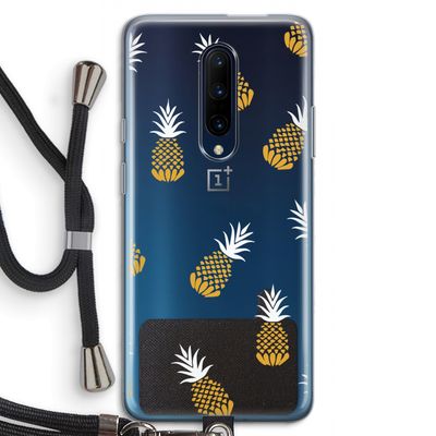 Ananasjes: OnePlus 7 Pro Transparant Hoesje met koord
