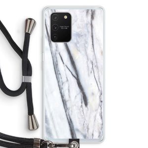 Gestreepte marmer: Samsung Galaxy S10 Lite Transparant Hoesje met koord
