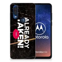 Motorola One Vision | Siliconen hoesje | met naam Already Taken Black