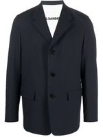 Jil Sander blazer à simple boutonnage - Bleu