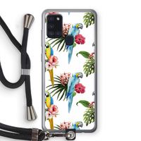 Kleurrijke papegaaien: Samsung Galaxy A21s Transparant Hoesje met koord
