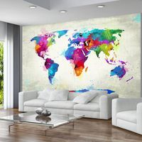 Fotobehang - De wereldkaart van geluk. kleuren