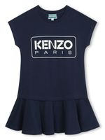 Kenzo Kids robe en coton à logo imprimé - Bleu - thumbnail