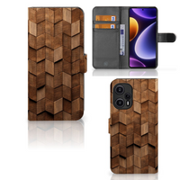 Book Style Case voor Xiaomi Poco F5 Wooden Cubes - thumbnail