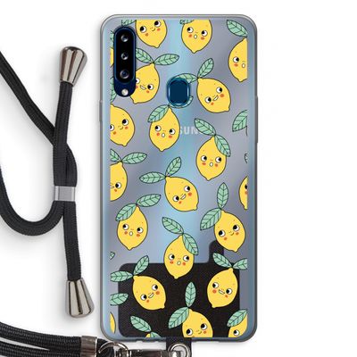 Citroenen: Samsung Galaxy A20s Transparant Hoesje met koord