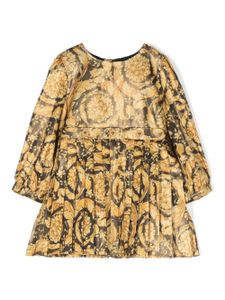 Versace Kids robe mi-longue à imprimé Barocco - Or