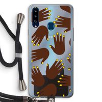 Hands dark: Samsung Galaxy A20s Transparant Hoesje met koord
