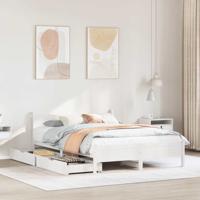 Bedframe zonder matras massief grenenhout wit 120x190 cm
