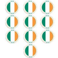 Vlag van Ierland stickers - 10x - rond - D14,8 cm - in vlag kleuren - Landen thema
