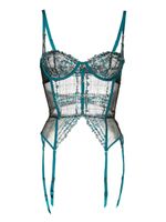 Fleur Du Mal body Gabrielle à design brodé - Bleu