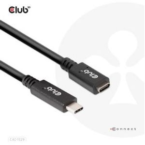 CLUB3D USB Gen1 Type-C Extensie kabel 5Gbps 60W(20V/3A) 4K60Hz M/F 1m/3.28ft