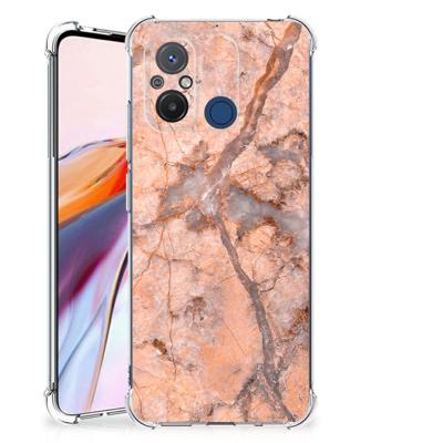 Xiaomi Redmi 12C Anti-Shock Hoesje Marmer Oranje Xiaomi Redmi 12C Anti-Shock Hoesje Marmer Oranje