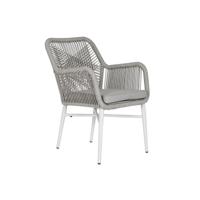 Tuinstoel Home ESPRIT Wit Grijs Aluminium Synthetische rotan 57 x 63 x 84 cm