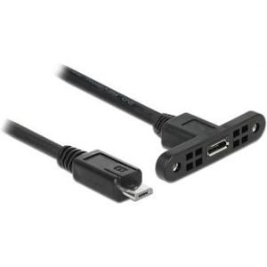 Delock 85245 Kabel USB 2.0 Micro-B female paneelmontage > USB 2.0 Micro-B male 25cm