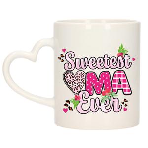 Cadeau koffie/thee mok oma - hartjes oor - liefste oma ooit - 300 ml
