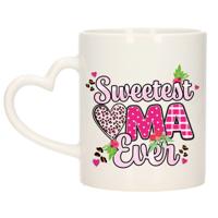 Cadeau koffie/thee mok oma - hartjes oor - liefste oma ooit - 300 ml