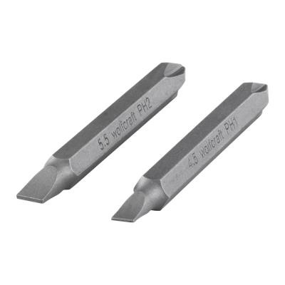 Wolfcraft Dubbelbits | Solid | PH/sleuf | L65mm | 2 stuks - 2407000