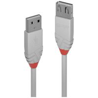 LINDY USB-kabel USB 2.0 USB-A stekker, USB-A bus 2.00 m Grijs 36713 - thumbnail