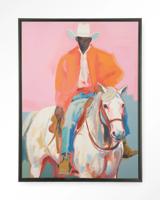 Urban Cotton Wandkleed 'The Sheriff' 145 x 190cm in Floating Frame - black