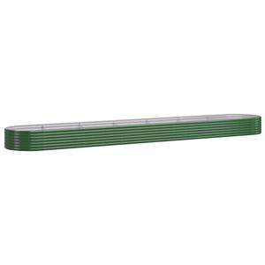 vidaXL Plantenbak 544x100x36 cm gepoedercoat staal groen