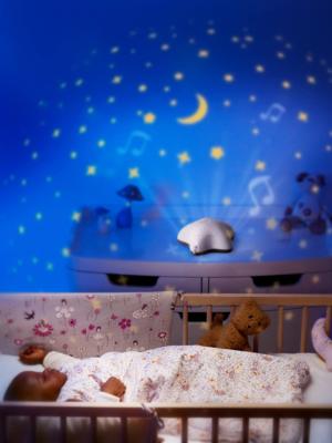 Muzikaal nachtlampje PABOBO 'sterrenprojector' beige