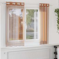 Gordijnen voile met doorvoertules 2 st terracotta