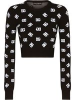 Dolce & Gabbana pull à logo DG en jacquard - Noir