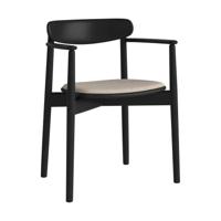 Bolia Merge eetkamerstoel met arm Monza Beige zwart gelakt eiken