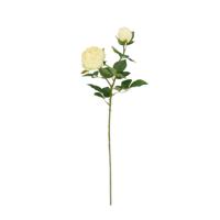 Engelse Tuinrozen Kunsttak 69cm Creme/groen