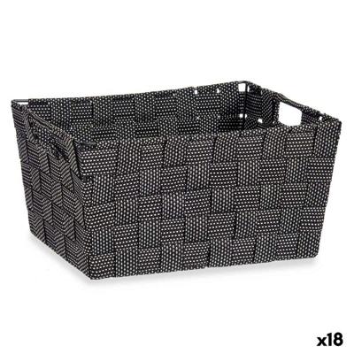 Veelzijdige mand Kipit A3-6883 A3-6883 Zwart Polyester Stof Vlechten (18 Stuks)