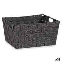 Veelzijdige mand Kipit A3-6883 A3-6883 Zwart Polyester Stof Vlechten (18 Stuks)