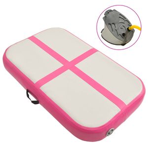VidaXL Gymnastiekmat met pomp opblaasbaar 60x100x10 cm pvc roze