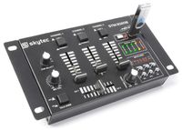 SkyTec STM-3020 4-Kanaals mengpaneel met USB MP3 - Zwart