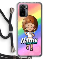 Chibi Maker vrouw: Xiaomi Redmi Note 10 Pro Transparant Hoesje met koord