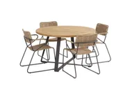 Tuinset Swing naturel met Basso teak tafel 130cm