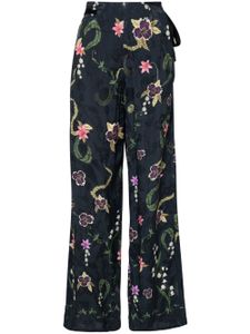 Agua By Agua Bendita pantalon évasé à fleurs - Vert