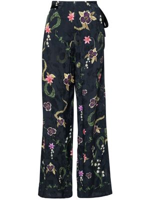 Agua By Agua Bendita pantalon évasé à fleurs - Vert