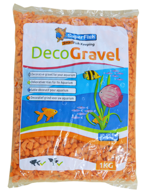 Superfish Deco Grind Neon Oranje 1kg - Veilige & Levendige Bodembedekking voor Kleine Aquaria