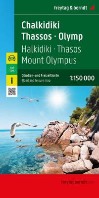 Wegenkaart - landkaart Chalkidiki - Thasos - Olympos T10 | Freytag & Berndt