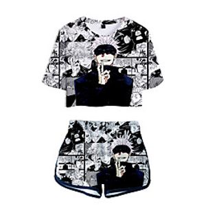 geinspireerd door Jujutsu Kaisen Yuji Itadori Gojo Satoru Ryomen Sukuna Crop top Cartoon 100% Polyester Anime Harajuku Grafisch Short Voor Dames Lightinthebox