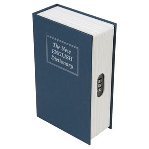 Boekenkluis/geldkluis met cijferslot - blauw - metaal - 18 x 11,5 x 5,5 cm