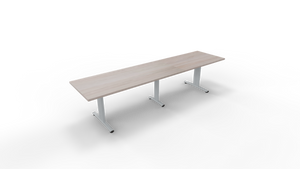 Vergadertafel 6511 met koppelpoot - 280 x 80 cm. - Alu - Eiken Robson