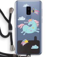 Vliegende eenhoorn: Samsung Galaxy S9 Plus Transparant Hoesje met koord - thumbnail