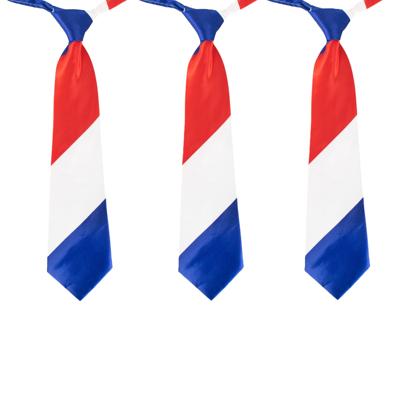 Stropdas Holland thema - 3x - Nederlandse vlag - Koningsdag/supporters verkleed accessoires