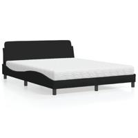 Bed met matras "Dover" stof zwart 160x200 cm